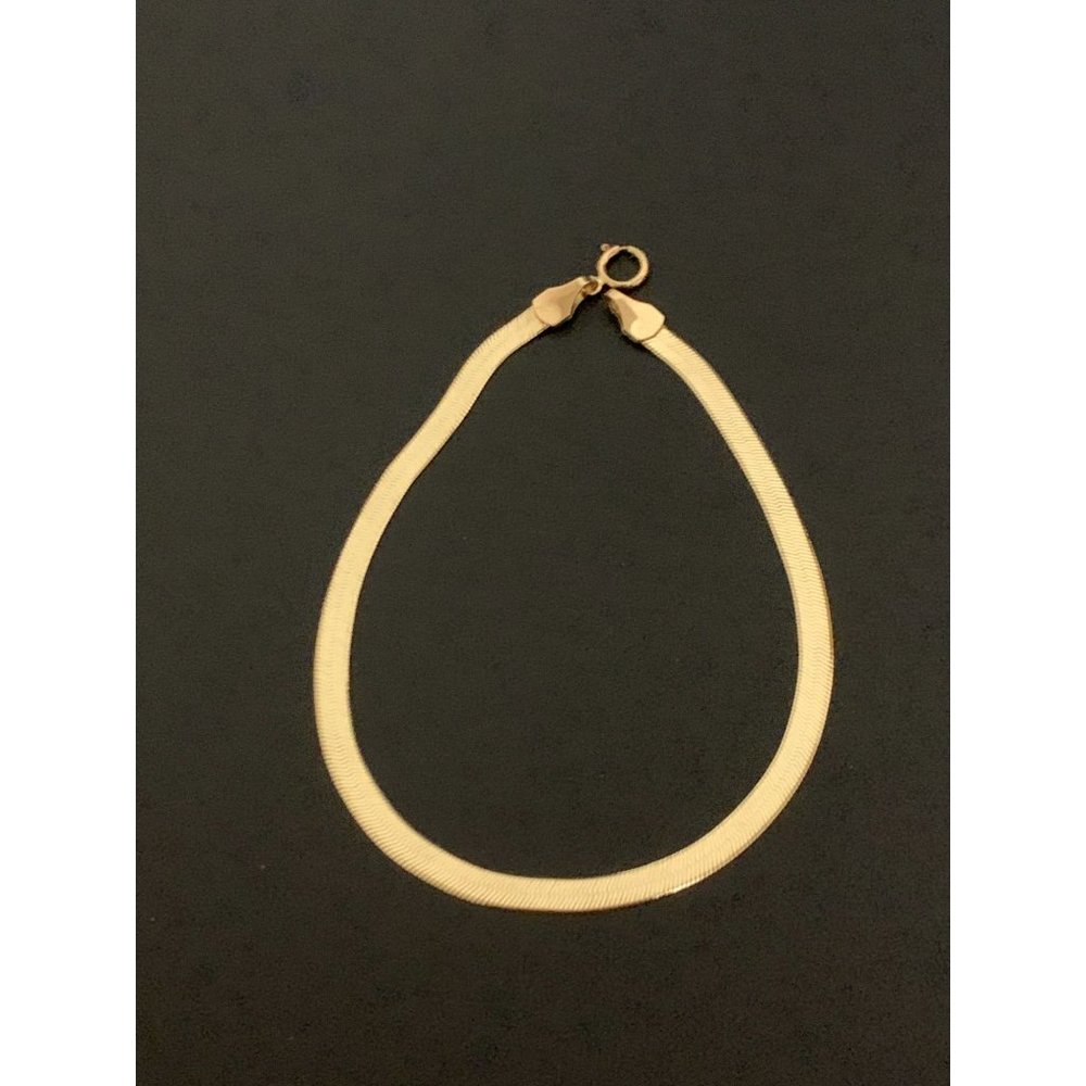 18K Gold Bracelet Flat Chain 7.5 inches 3.03 grams